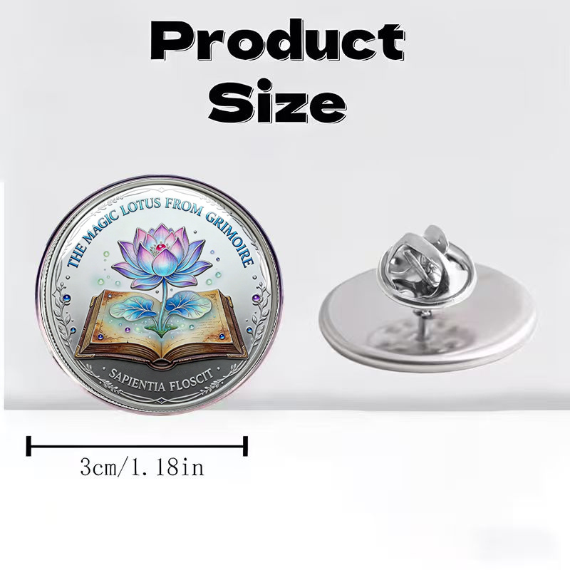 Minimalist Lotus Design Enamel Badge Brooch